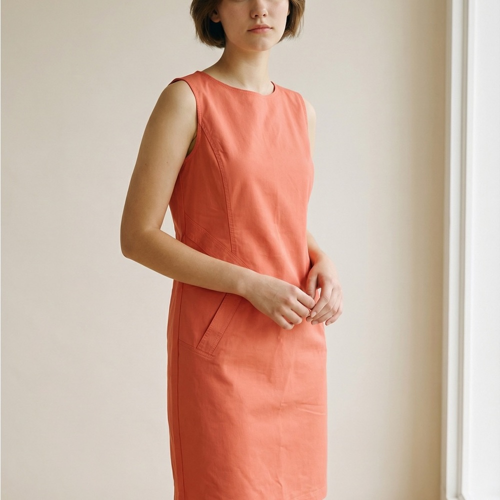 Lafayette 148 New York Coral Midi Dress